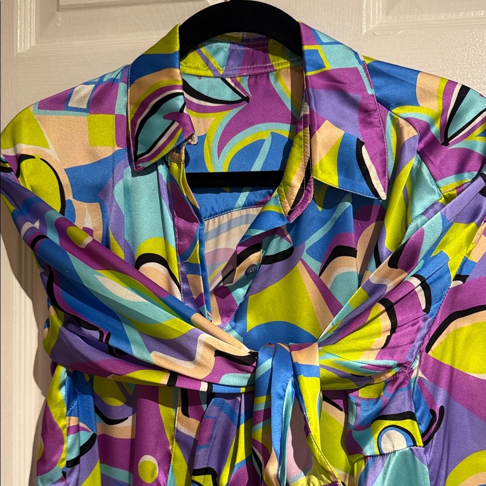 Vibrant Multicolor Women's Pure Silk Dress